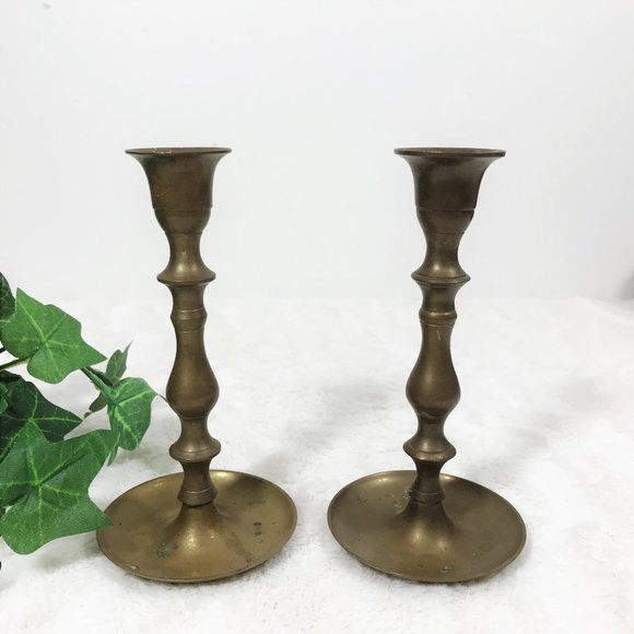 Vintage Brass Candlestick Holders